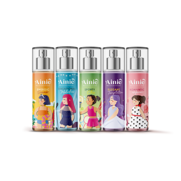 Ainie Eau De Cologne 100ml - Energic Summer, Romantic Haven, Sporty Chic, Elegant Temptation, Sensational Melodies